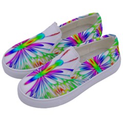 Rainbow Butterfly Kids  Canvas Slip Ons by amazinganimals