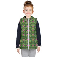 The Most Sacred Lotus Pond With Fantasy Bloom Kid s Hooded Puffer Vest by pepitasart
