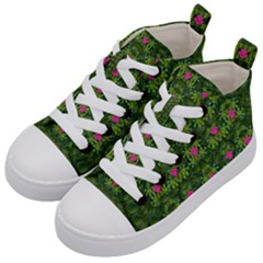 The Most Sacred Lotus Pond With Fantasy Bloom Kid s Mid-top Canvas Sneakers by pepitasart