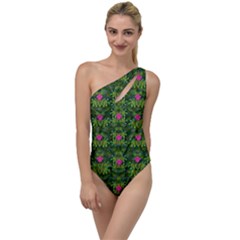 The Most Sacred Lotus Pond With Fantasy Bloom To One Side Swimsuit by pepitasart