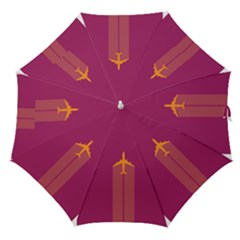 Airplane Jet Yellow Flying Wings Straight Umbrellas by Nexatart