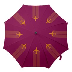 Airplane Jet Yellow Flying Wings Hook Handle Umbrellas (large) by Nexatart