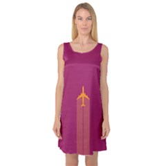 Airplane Jet Yellow Flying Wings Sleeveless Satin Nightdress by Nexatart