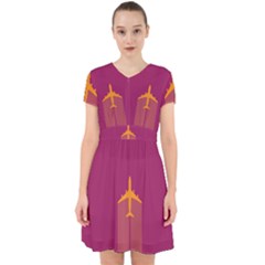 Airplane Jet Yellow Flying Wings Adorable In Chiffon Dress by Nexatart