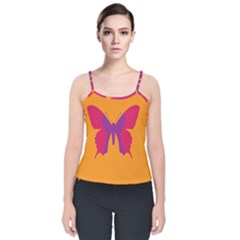 Butterfly Wings Insect Nature Velvet Spaghetti Strap Top