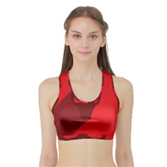 Skull Alien Species Red Character Sports Bra With Border by Nexatart