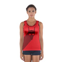 Skull Alien Species Red Character Sport Tank Top  by Nexatart