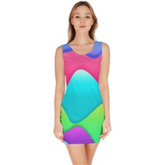 Lines Curves Colors Geometric Lines Bodycon Dress