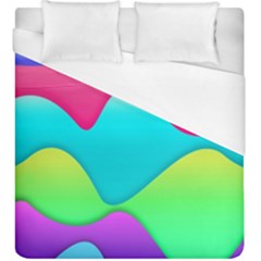 Lines Curves Colors Geometric Lines Duvet Cover (king Size) by Nexatart