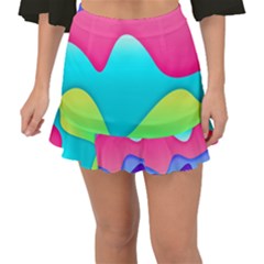 Lines Curves Colors Geometric Lines Fishtail Mini Chiffon Skirt by Nexatart