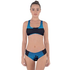 Ship Night Sailing Water Sea Sky Criss Cross Bikini Set by Nexatart