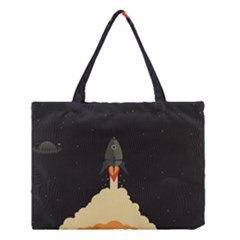 Rocket Space Stars Medium Tote Bag by Nexatart