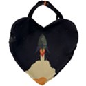 Rocket Space Stars Giant Heart Shaped Tote View2