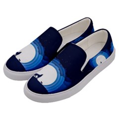 Month Full Moon Wolf Night Men s Canvas Slip Ons