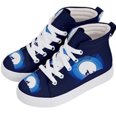 Month Full Moon Wolf Night Kid s Hi-top Skate Sneakers by Nexatart