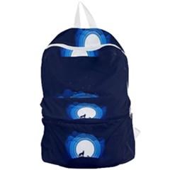 Month Full Moon Wolf Night Foldable Lightweight Backpack by Nexatart