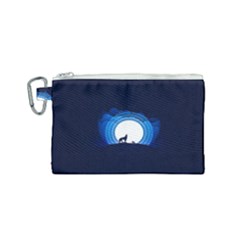Month Full Moon Wolf Night Canvas Cosmetic Bag (small)