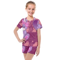 Illustration Love Celebration Kids  Mesh Tee And Shorts Set