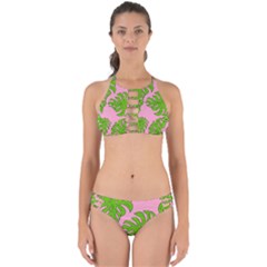 Leaves Tropical Plant Green Garden Perfectly Cut Out Bikini Set