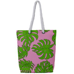 Leaves Tropical Plant Green Garden Full Print Rope Handle Tote (small) by Nexatart