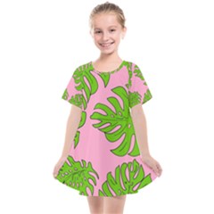 Leaves Tropical Plant Green Garden Kids  Smock Dress