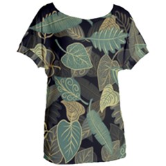 Autumn Fallen Leaves Dried Leaves Women s Oversized Tee by Nexatart