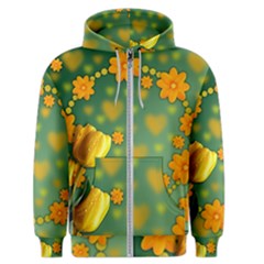 Background Design Texture Tulips Men s Zipper Hoodie