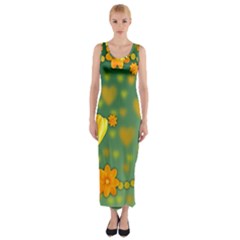 Background Design Texture Tulips Fitted Maxi Dress by Nexatart