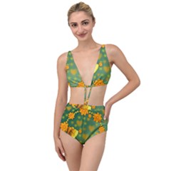 Background Design Texture Tulips Tied Up Two Piece Swimsuit