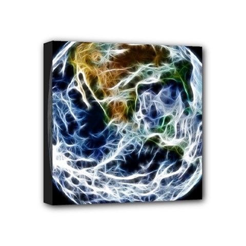 Spherical Science Fractal Planet Mini Canvas 4  X 4  (stretched) by Nexatart