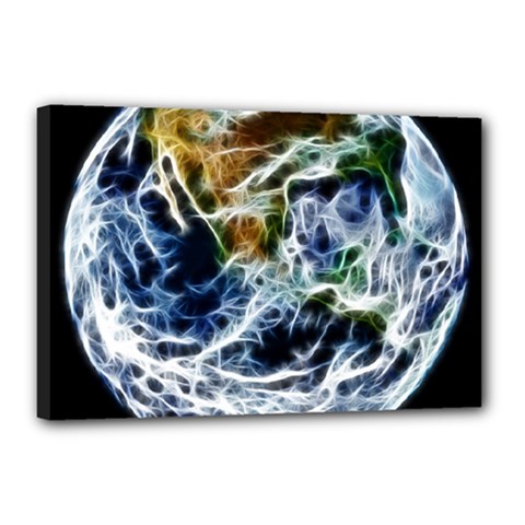 Spherical Science Fractal Planet Canvas 18  X 12  (stretched) by Nexatart
