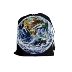 Spherical Science Fractal Planet Drawstring Pouch (large)