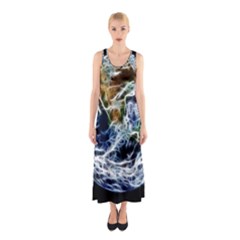 Spherical Science Fractal Planet Sleeveless Maxi Dress