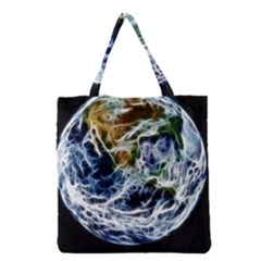 Spherical Science Fractal Planet Grocery Tote Bag by Nexatart