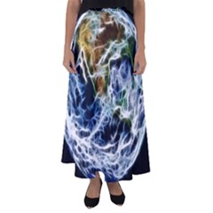 Spherical Science Fractal Planet Flared Maxi Skirt by Nexatart