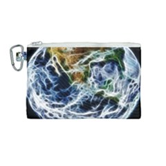 Spherical Science Fractal Planet Canvas Cosmetic Bag (medium)