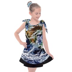 Spherical Science Fractal Planet Kids  Tie Up Tunic Dress by Nexatart