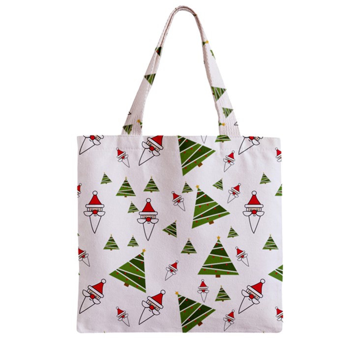 Christmas Santa Claus Decoration Zipper Grocery Tote Bag