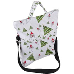 Christmas Santa Claus Decoration Fold Over Handle Tote Bag