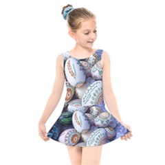 Model Color Traditional Kids  Skater Dress Swimsuit