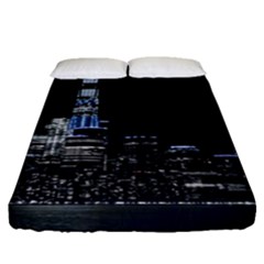 New York Skyline New York City Fitted Sheet (queen Size) by Nexatart