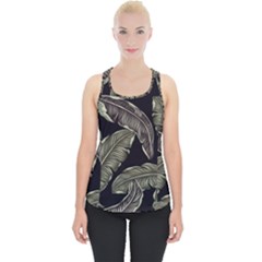 Jungle Leaves Tropical Pattern Piece Up Tank Top by Nexatart