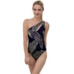 Jungle Leaves Tropical Pattern To One Side Swimsuit