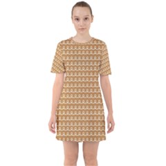 Gingerbread Christmas Sixties Short Sleeve Mini Dress