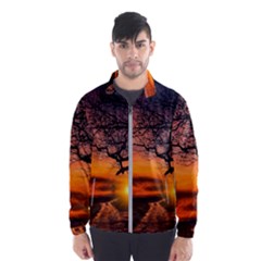 Lonely Tree Sunset Wallpaper Windbreaker (men)