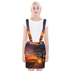 Lonely Tree Sunset Wallpaper Braces Suspender Skirt by Alisyart