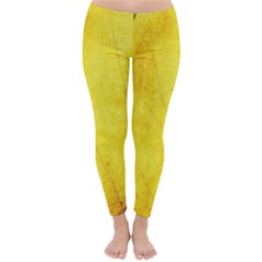 Green Yellow Leaf Texture Leaves Classic Winter Leggings