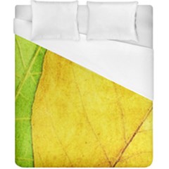 Green Yellow Leaf Texture Leaves Duvet Cover (california King Size)