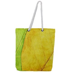 Green Yellow Leaf Texture Leaves Full Print Rope Handle Tote (large) by Alisyart