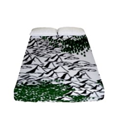 Montains Hills Green Forests Fitted Sheet (full/ Double Size)